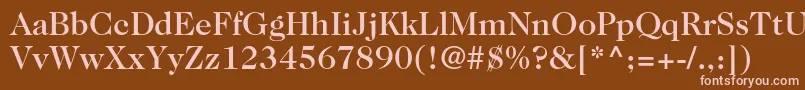 フォントCaslon224stdMedium – 茶色の背景にピンクのフォント