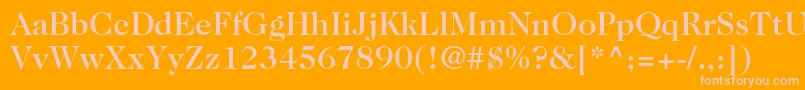 Caslon224stdMedium-Schriftart – Rosa Schriften auf orangefarbenem Hintergrund