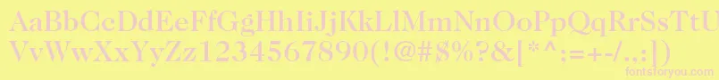 Caslon224stdMedium Font – Pink Fonts on Yellow Background