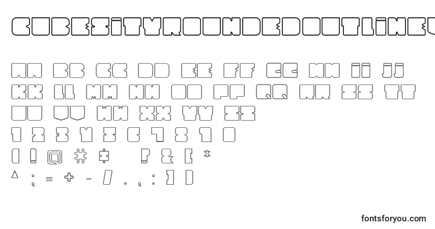 Fuente CubesityRoundedOutlineV2 - alfabeto, números, caracteres especiales