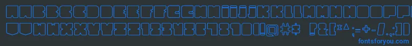CubesityRoundedOutlineV2 Font – Blue Fonts on Black Background