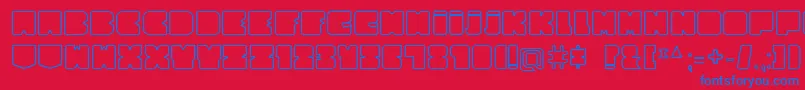 CubesityRoundedOutlineV2 Font – Blue Fonts on Red Background