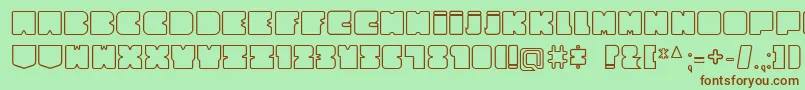 フォントCubesityRoundedOutlineV2 – 緑の背景に茶色のフォント