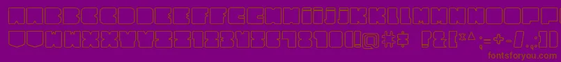 CubesityRoundedOutlineV2 Font – Brown Fonts on Purple Background