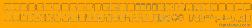 Fonte CubesityRoundedOutlineV2 – fontes cinzas em um fundo laranja