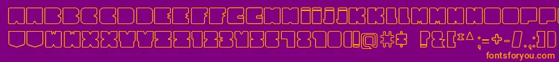 CubesityRoundedOutlineV2 Font – Orange Fonts on Purple Background