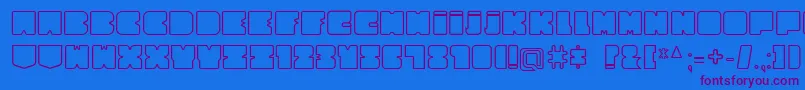 CubesityRoundedOutlineV2 Font – Purple Fonts on Blue Background