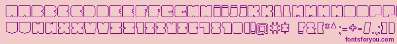 フォントCubesityRoundedOutlineV2 – ピンクの背景に紫のフォント