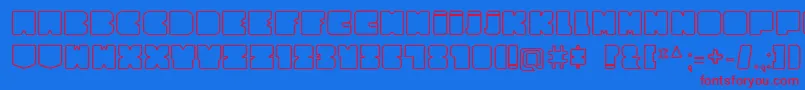 Police CubesityRoundedOutlineV2 – polices rouges sur fond bleu