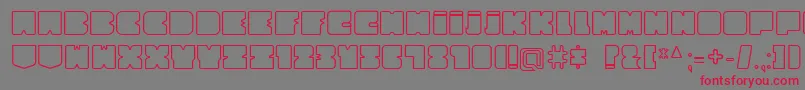 CubesityRoundedOutlineV2 Font – Red Fonts on Gray Background