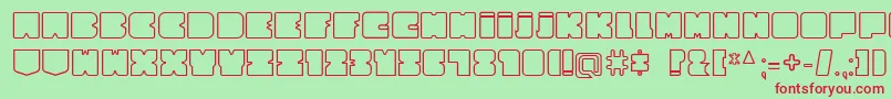 フォントCubesityRoundedOutlineV2 – 赤い文字の緑の背景