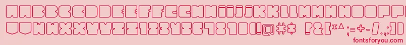CubesityRoundedOutlineV2 Font – Red Fonts on Pink Background