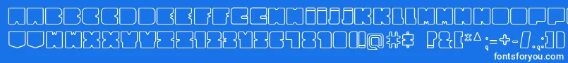 Шрифт CubesityRoundedOutlineV2 – белые шрифты на синем фоне