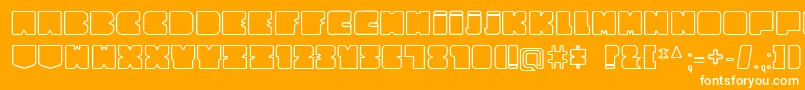 CubesityRoundedOutlineV2-Schriftart – Weiße Schriften auf orangefarbenem Hintergrund