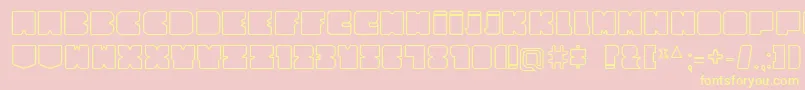 CubesityRoundedOutlineV2 Font – Yellow Fonts on Pink Background