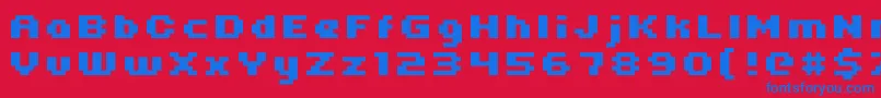 Weitere Informationen zur Uni0564-Schriftart Uni0564-Schriftart – Blaue Schriften auf rotem Hintergrund