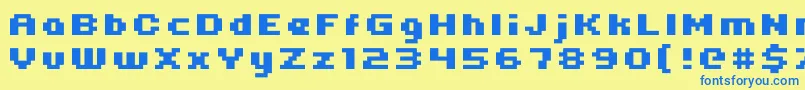 Uni0564 Font – Blue Fonts on Yellow Background
