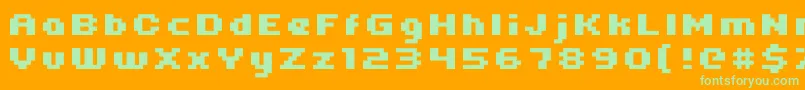 Шрифт Uni0564 – зелёные шрифты на оранжевом фоне