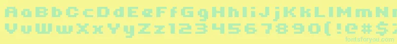 Uni0564 Font – Green Fonts on Yellow Background