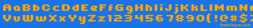 Uni0564 Font – Orange Fonts on Blue Background