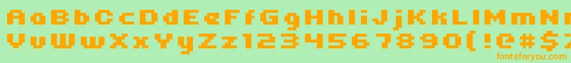 Uni0564 Font – Orange Fonts on Green Background