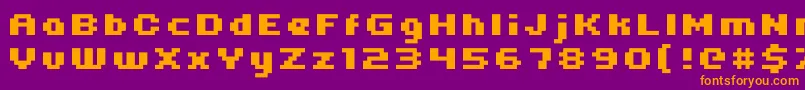 Uni0564-Schriftart – Orangefarbene Schriften auf violettem Hintergrund
