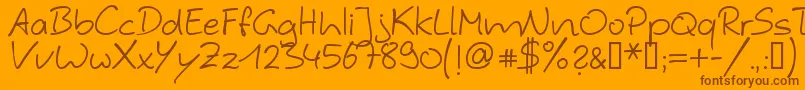 Hybi4 ffy-Schriftart – Braune Schriften auf orangefarbenem Hintergrund