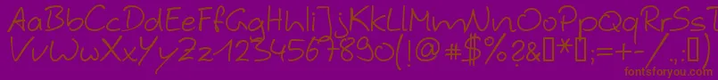 Hybi4 ffy-fontti – ruskeat fontit violetilla taustalla