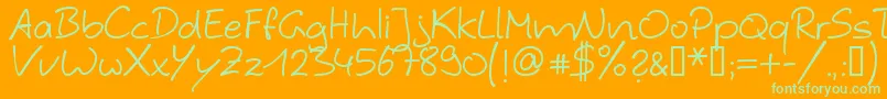 Hybi4 ffy-Schriftart – Grüne Schriften auf orangefarbenem Hintergrund
