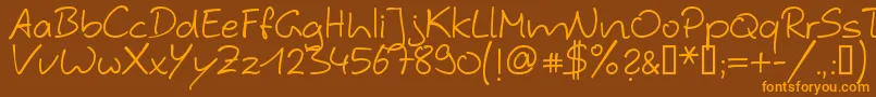 Hybi4 ffy Font – Orange Fonts on Brown Background