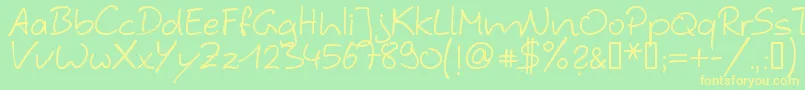 Fonte Hybi4 ffy – fontes amarelas em um fundo verde
