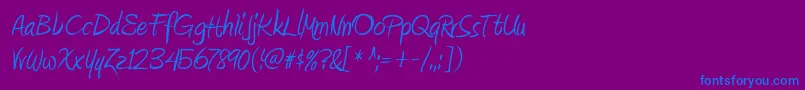 フォントAmienneRegular – 紫色の背景に青い文字