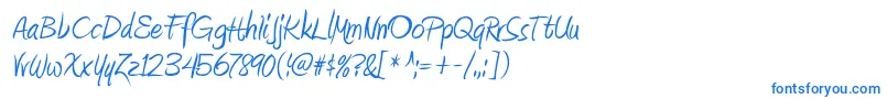 フォントAmienneRegular – 白い背景に青い文字