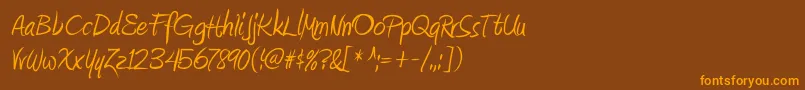 AmienneRegular Font – Orange Fonts on Brown Background