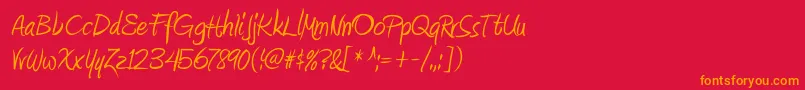 Шрифт AmienneRegular – оранжевые шрифты на красном фоне