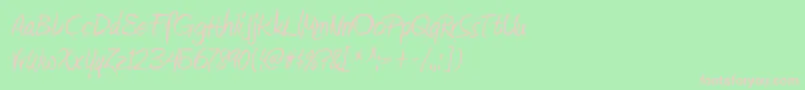 AmienneRegular Font – Pink Fonts on Green Background