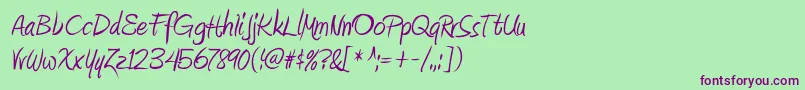 Шрифт AmienneRegular – фиолетовые шрифты на зелёном фоне