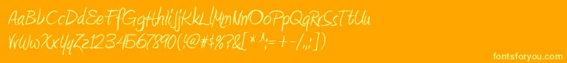 AmienneRegular-fontti – keltaiset fontit oranssilla taustalla