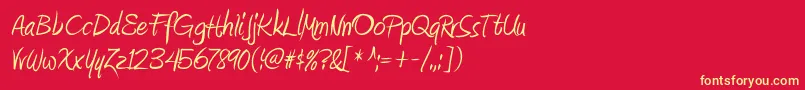 AmienneRegular Font – Yellow Fonts on Red Background