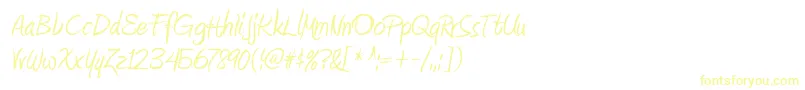 Шрифт AmienneRegular – жёлтые шрифты на белом фоне
