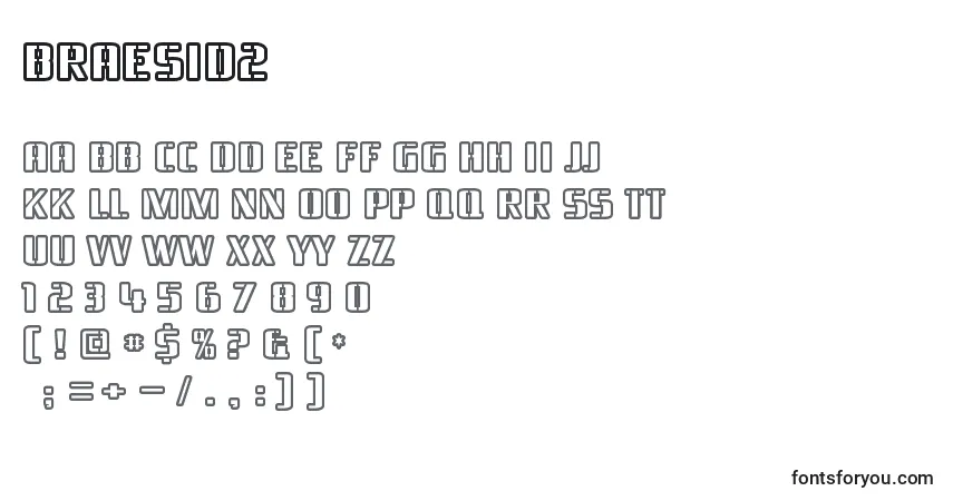 Czcionka Braesid2 – alfabet, cyfry, specjalne znaki