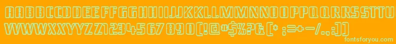 Braesid2-Schriftart – Grüne Schriften auf orangefarbenem Hintergrund