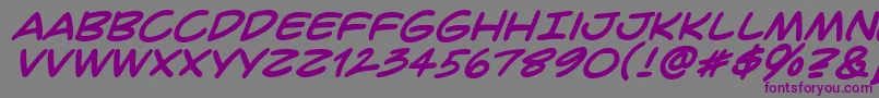 CrimefighterBbBold Font – Purple Fonts on Gray Background