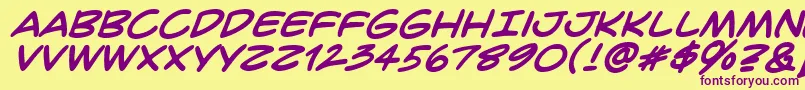 More about CrimefighterBbBold Font CrimefighterBbBold Font – Purple Fonts on Yellow Background