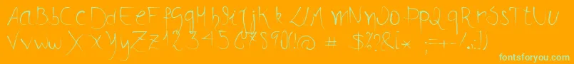 DanР»Donne Font – Green Fonts on Orange Background
