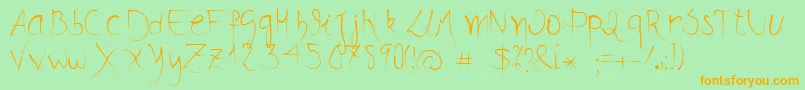 DanР»Donne Font – Orange Fonts on Green Background