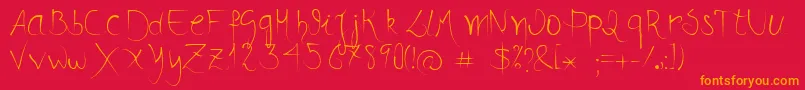 DanР»Donne Font – Orange Fonts on Red Background