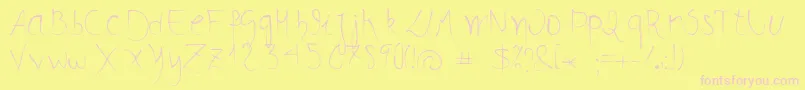 DanР»Donne-Schriftart – Rosa Schriften auf gelbem Hintergrund