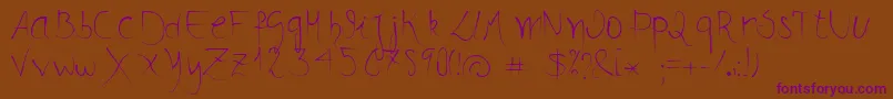 DanР»Donne Font – Purple Fonts on Brown Background