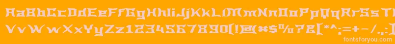 Wewaw Font – Pink Fonts on Orange Background